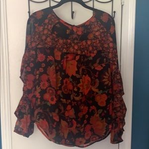 LOFT sheer sleeved blouse